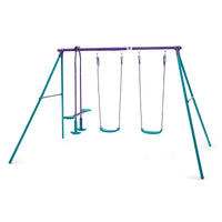 Jupiter Metal Double Swing and Glider - Purple/Teal