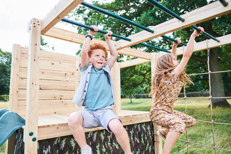 Plum® Wooden Climbing Cube Climbing Frame with Swing Arm