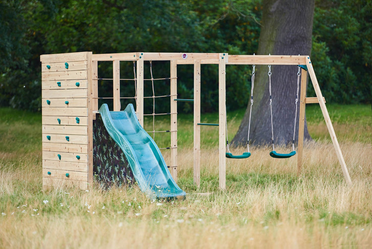 Plum® Wooden Climbing Cube Climbing Frame with Swing Arm