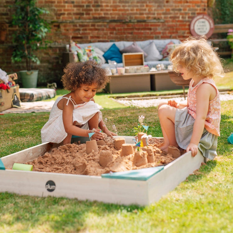 COLOURS By Plum Square Wooden Sandpit  Teal