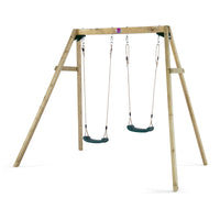 Plum Wooden Double Swing Set