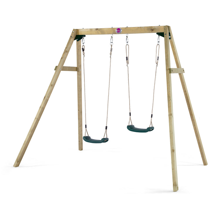 Plum Wooden Double Swing Set