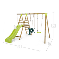 Muriqui Wooden Swing Set With Slide