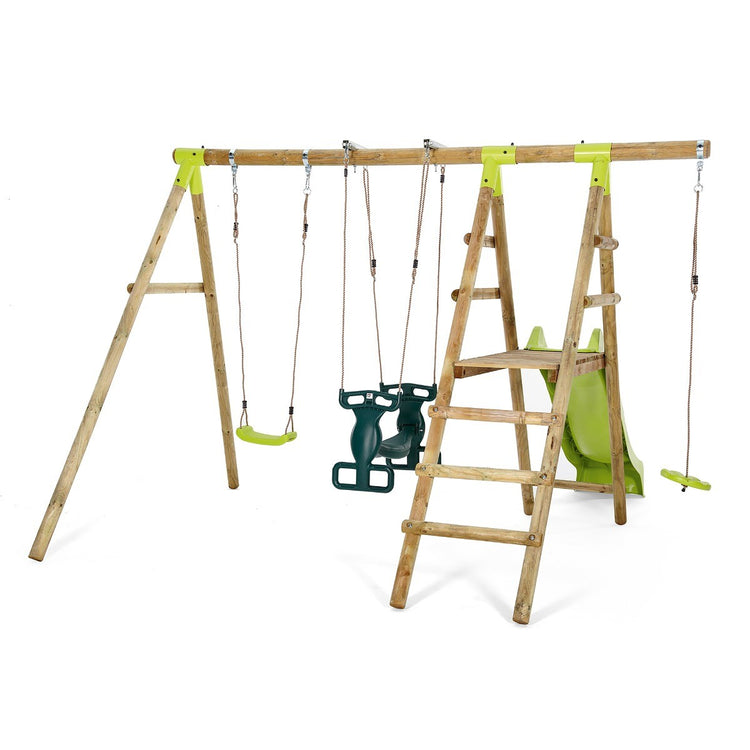 Muriqui Wooden Swing Set With Slide