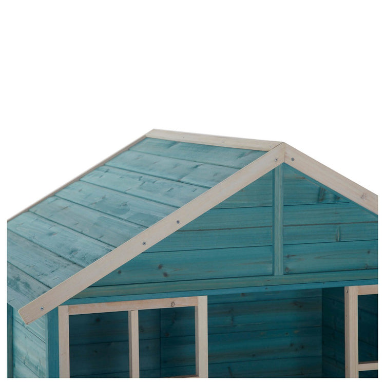 Garden Hut Wooden Playhouse in Teal