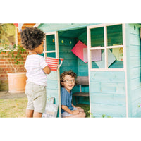 Garden Hut Wooden Playhouse in Teal