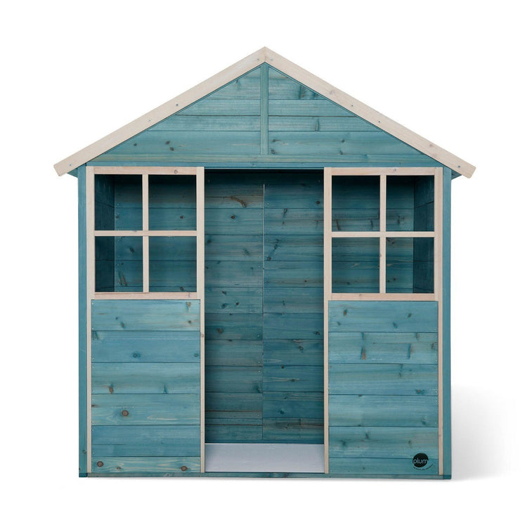 Garden Hut Wooden Playhouse in Teal