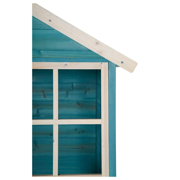 Garden Hut Wooden Playhouse in Teal