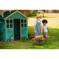 Garden Hut Wooden Playhouse in Teal