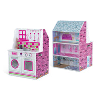 Plum 2 in 1 Wooden Dolls House and Kitchen