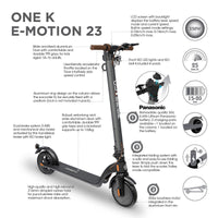 Globber ONE K E-MOTION 23 Electric Scooter - Titanium / Brown