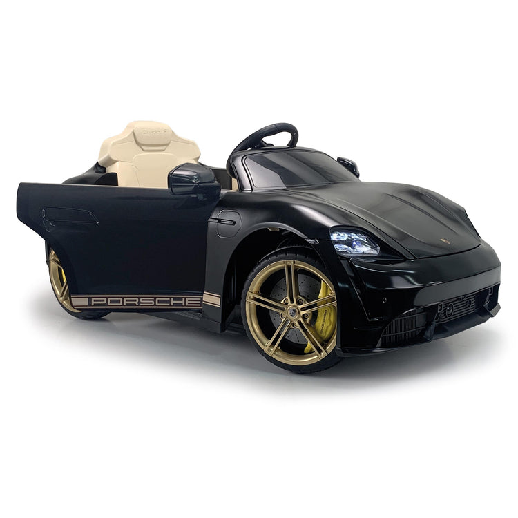 Injusa Porsche Taycan Turbo S 12v - Electric Ride On - Black and Gold