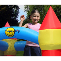 Happy Hop Castle Inflatable Bouncer with Slide and Hoop