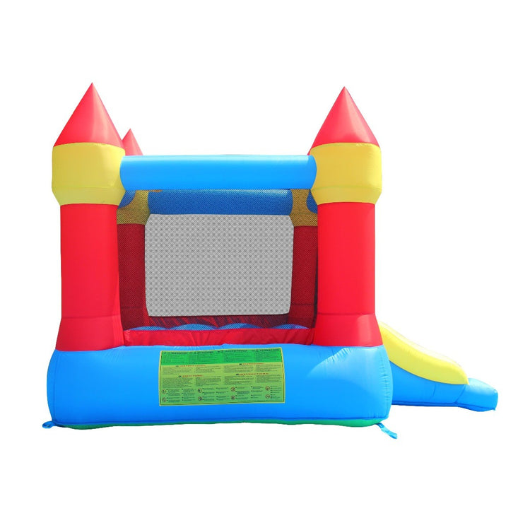 Happy Hop Castle Inflatable Bouncer with Slide and Hoop