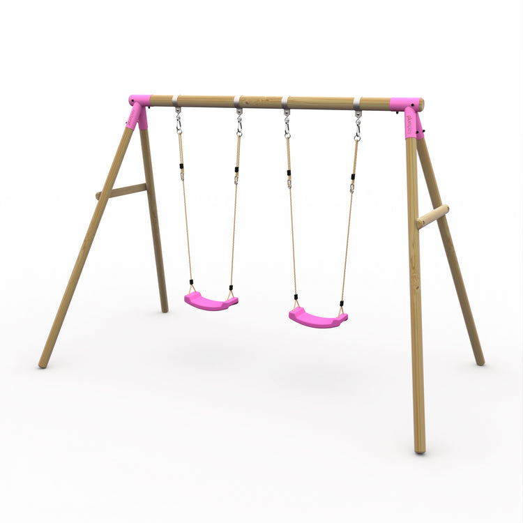 Plum Marmoset Wooden Swing Set