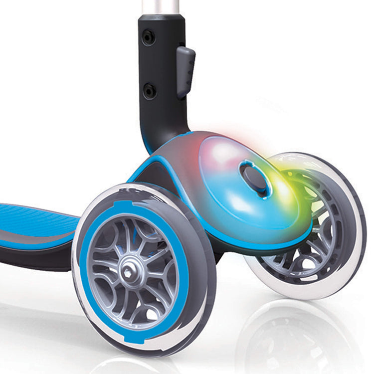 Globber Elite With Front Lights - Sky Blue - wheels