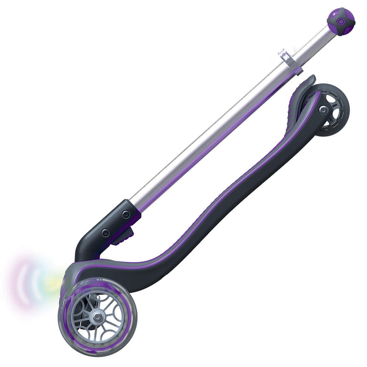 Globber Elite With Front Lights - Violet - folded