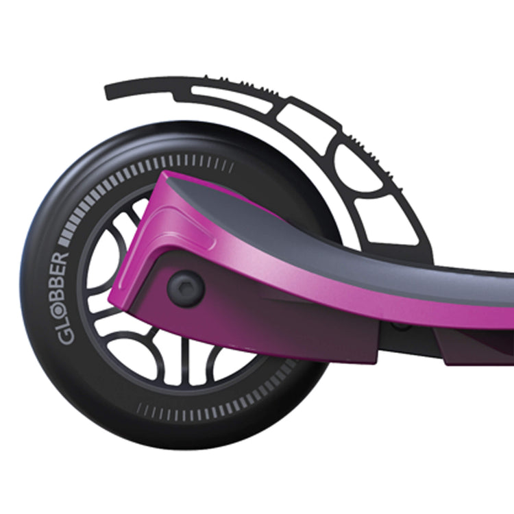 Globber One NL 125 - Black/Purple - rear wheel