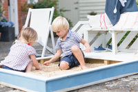 Wooden Sand Pit & Bench Playing