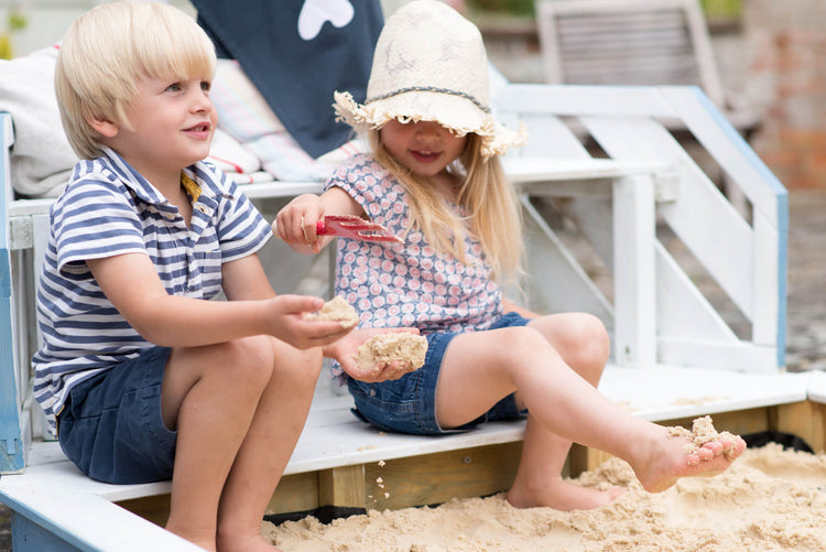 Wooden Sand Pit & Bench Children