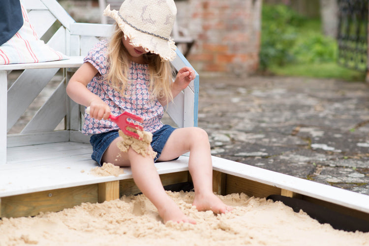 Wooden Sand Pit & Bench