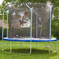 Plum Play 8ft - 14ft Wave Springsafe Trampoline (Blue) - Free Attachable Mist Feature