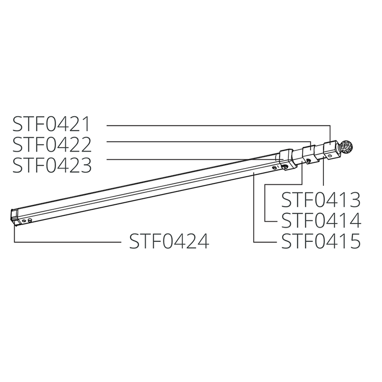 Lower Enclosure Pole with Spring Clip 8101214ft Space Zone II Evolution