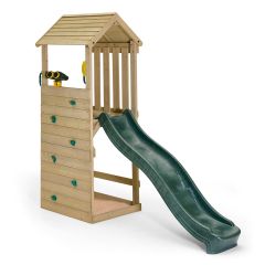 Wooden Lookout Tower and Slide (Forest Green Edition)